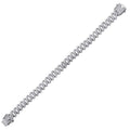 Sterling Silver CZ Pave Curb Hip Hop Bracelet 8mm