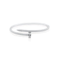Sterling Silver Cz Nail Bangle