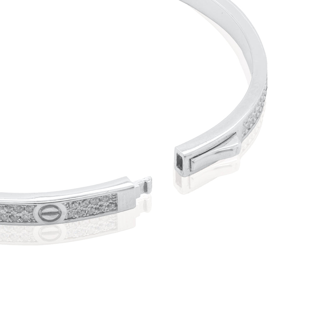 Sterling Silver Pave Love Bangle