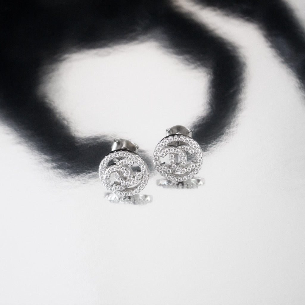 Sterling Silver Designer Inspired Stud Earrings