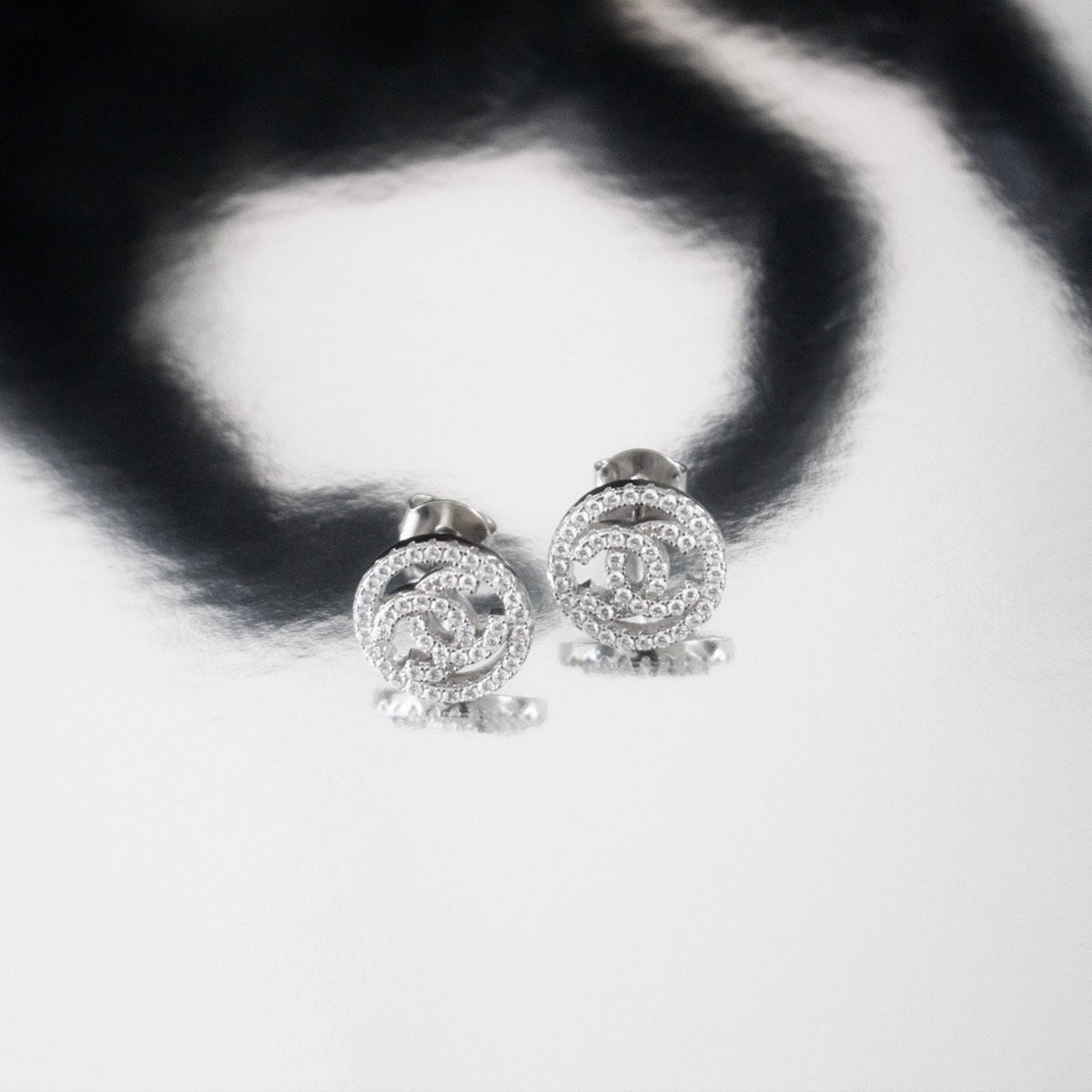 Sterling Silver Designer Inspired Stud Earrings