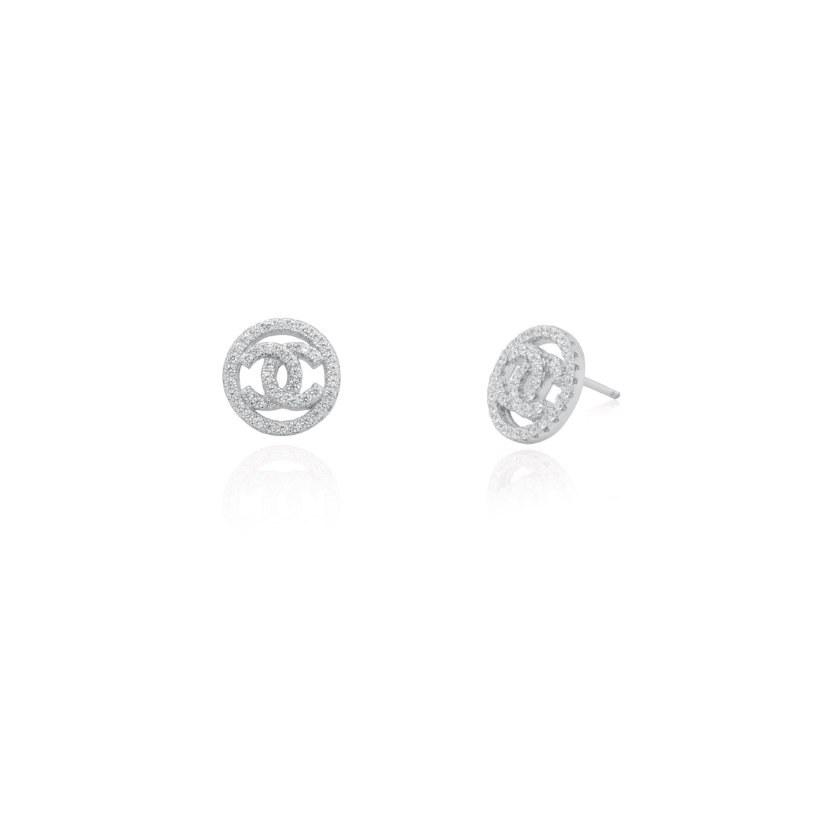 Sterling Silver Designer Inspired Stud Earrings