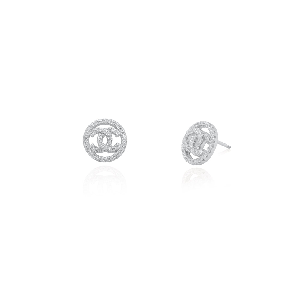Sterling Silver Designer Inspired Stud Earrings