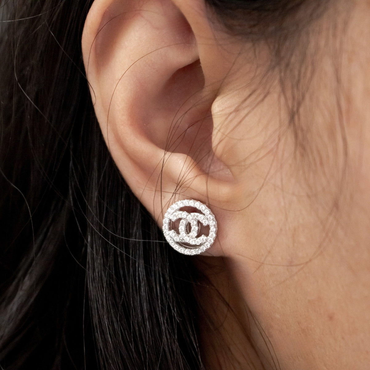 Sterling Silver Designer Inspired Stud Earrings
