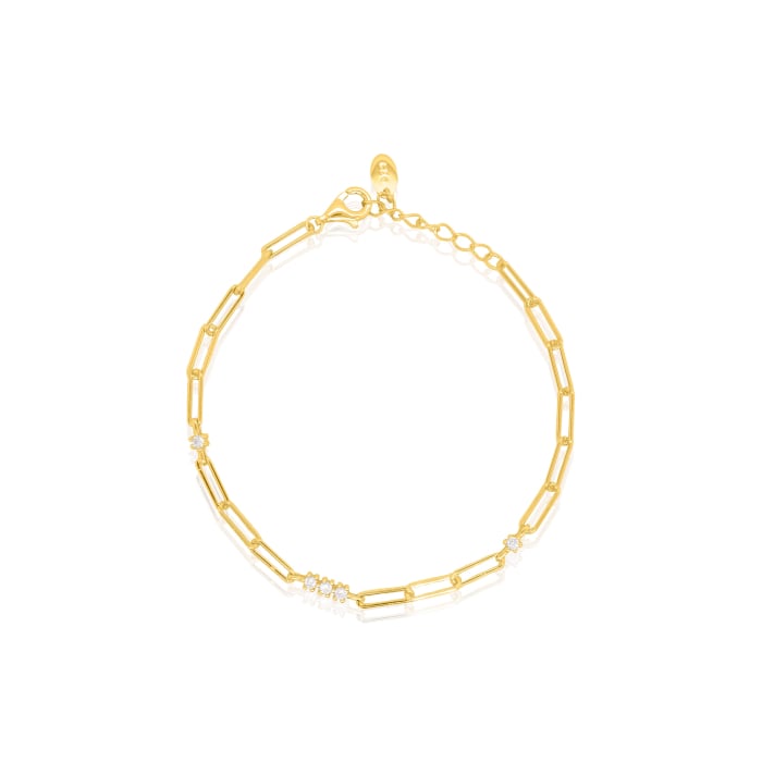Paperclip Bracelet with Cubic Zirconia