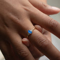 Gold Vermeil Cubic Zirconia Blue Opal Ring