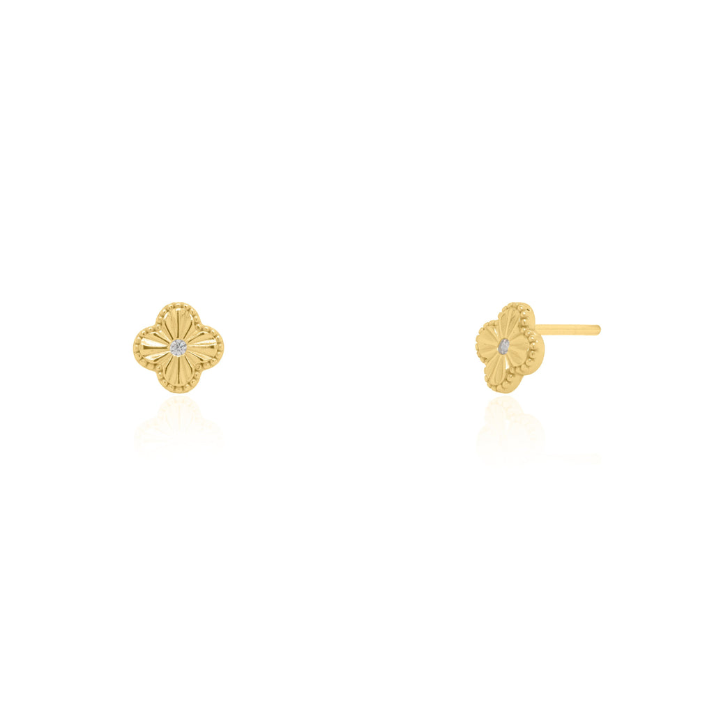 Aurevia 14k Gold Vermeil Clover Studs