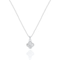 Sterling Silver Designer Inspired Center CZ Clover Necklace