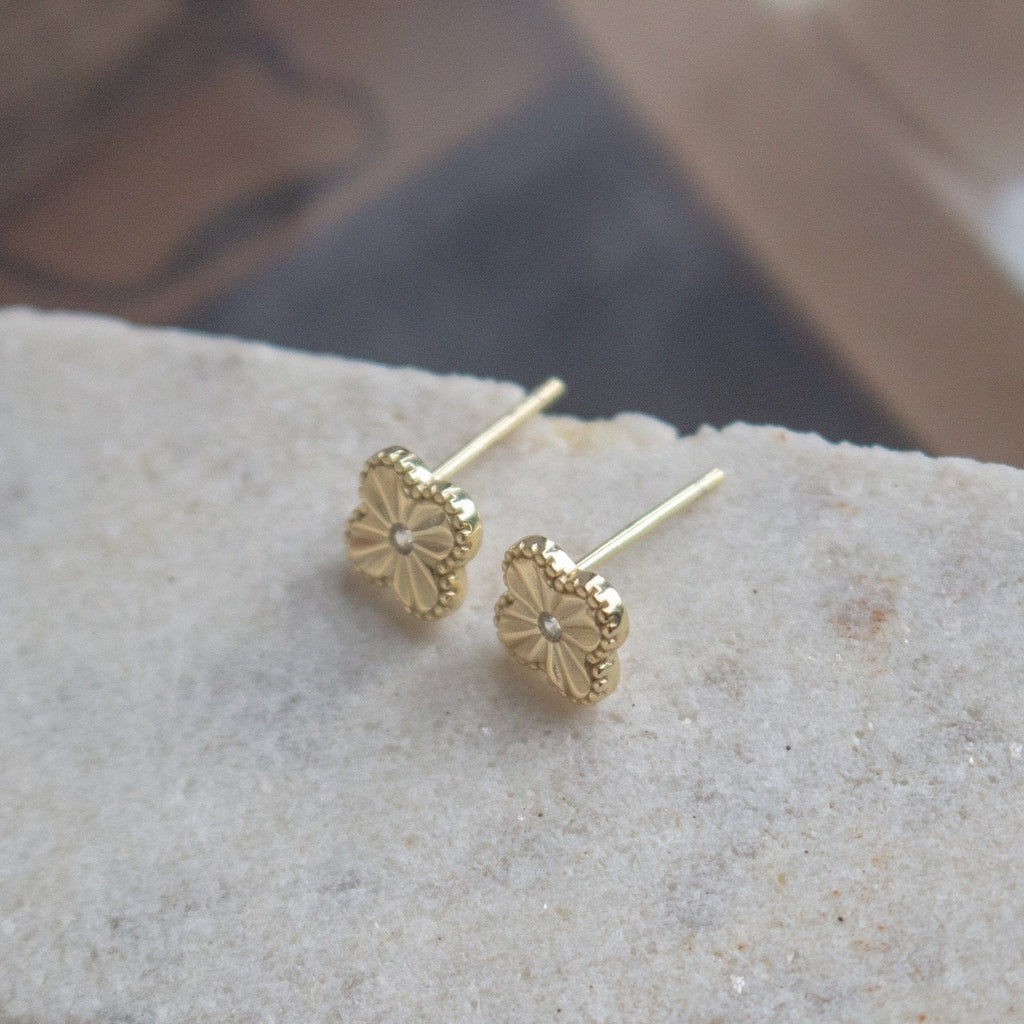 Aurevia 14k Gold Vermeil Clover Studs
