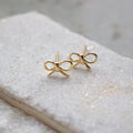 Gold Vermeil Dainty Ribbon Bow Studs