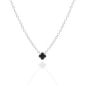 Designer Inspired Black Agate Clover Necklace