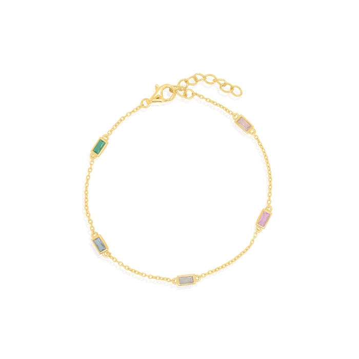 14k Gold Vermeil Cubic Zirconia Multicolor Bracelet