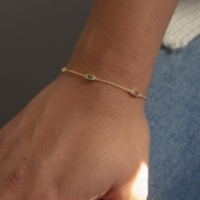 14k Gold Vermeil Cubic Zirconia Multicolor Bracelet