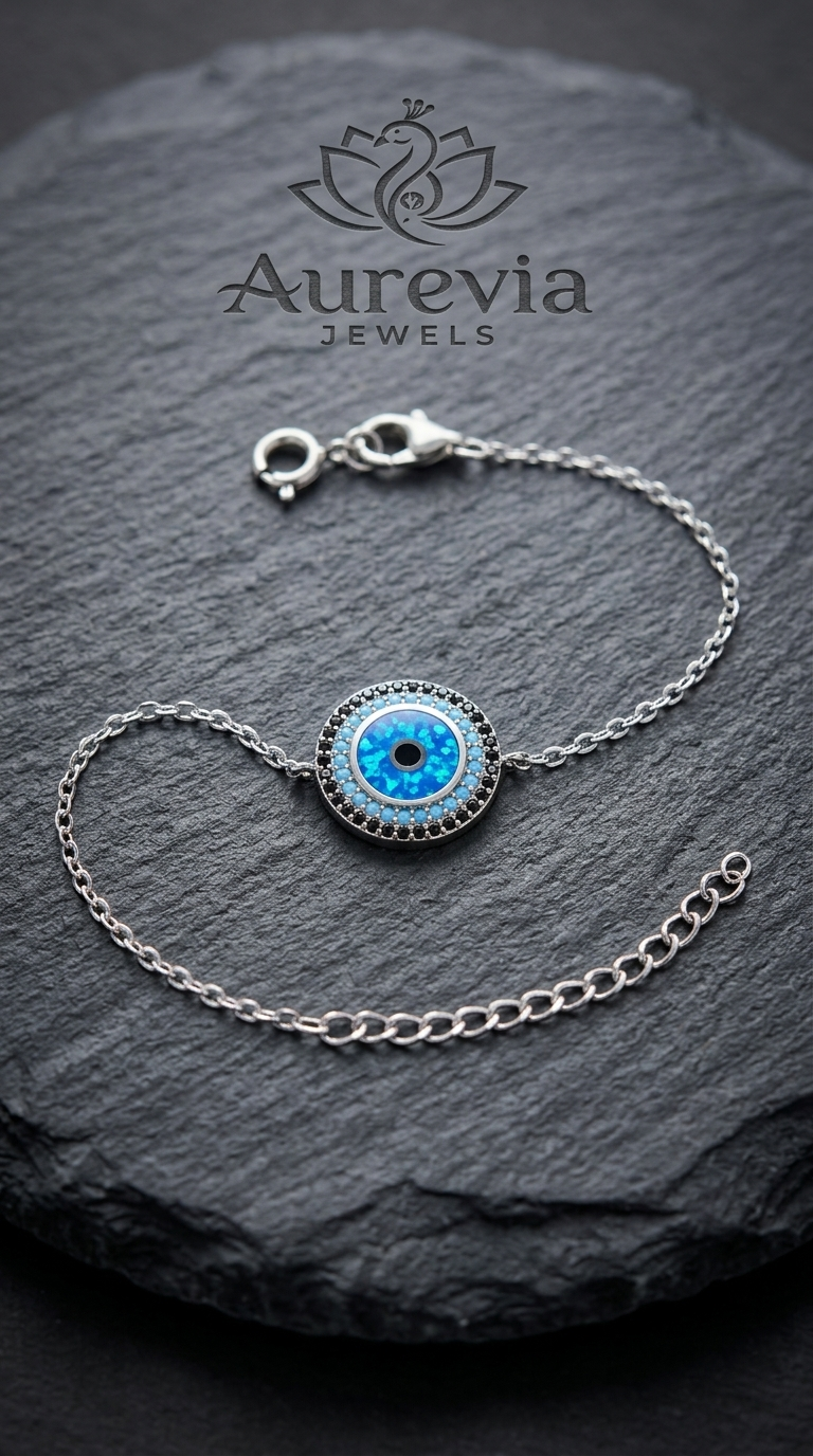 Sterling Silver Protecting Evil Eye Bracelet