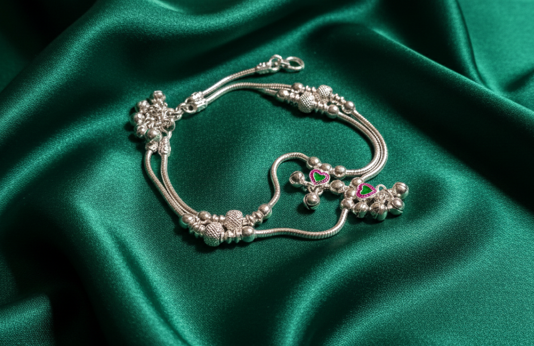 Dangling Heart Kids Anklet