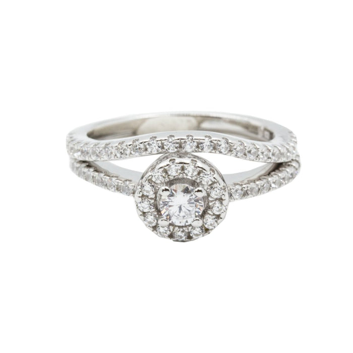 Sterling Silver Halo Band Ring