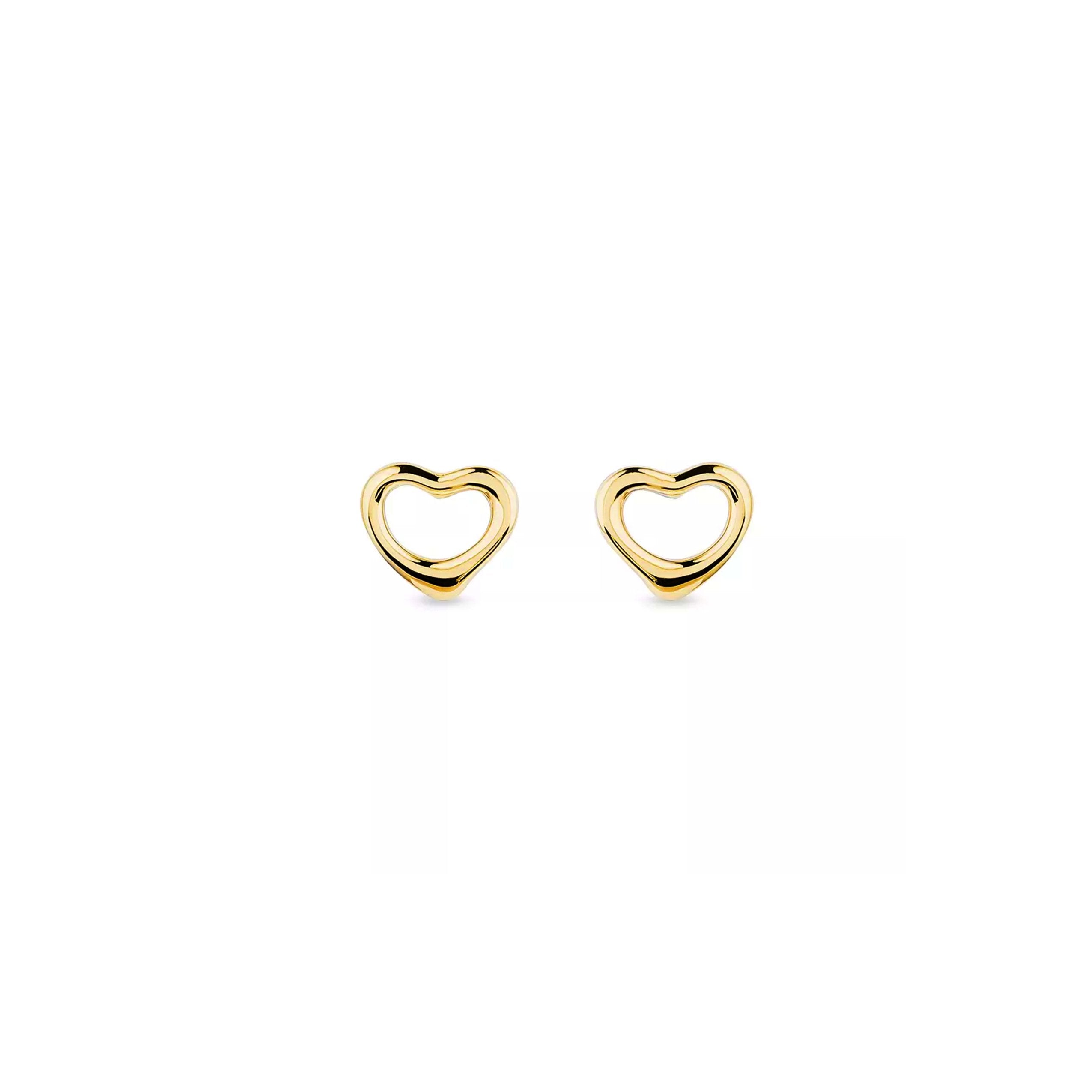 14K Gold Vermeil Open Heart Studs