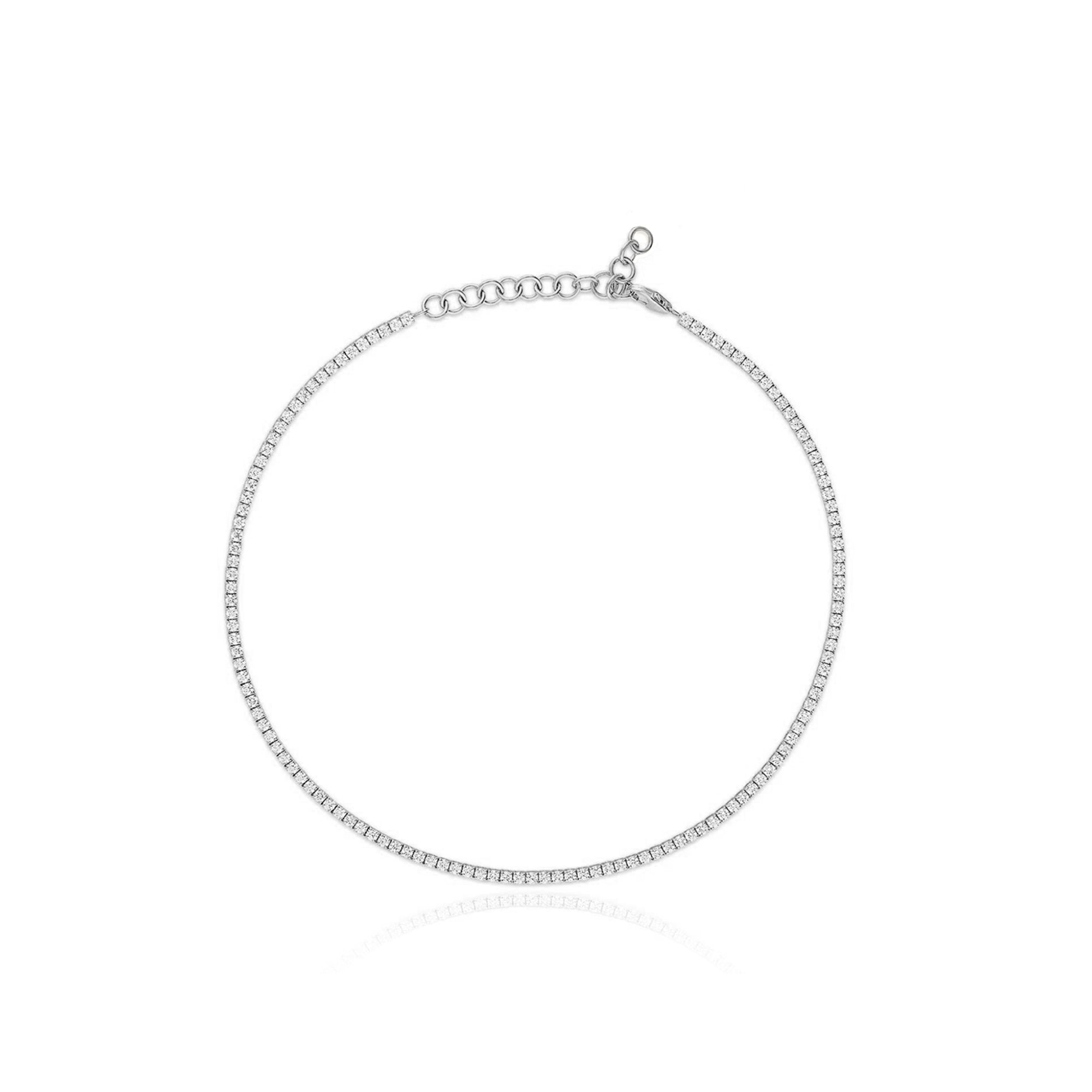 Aurevia Sterling Silver Cubic Zirconia Tennis Anklet 2.3mm