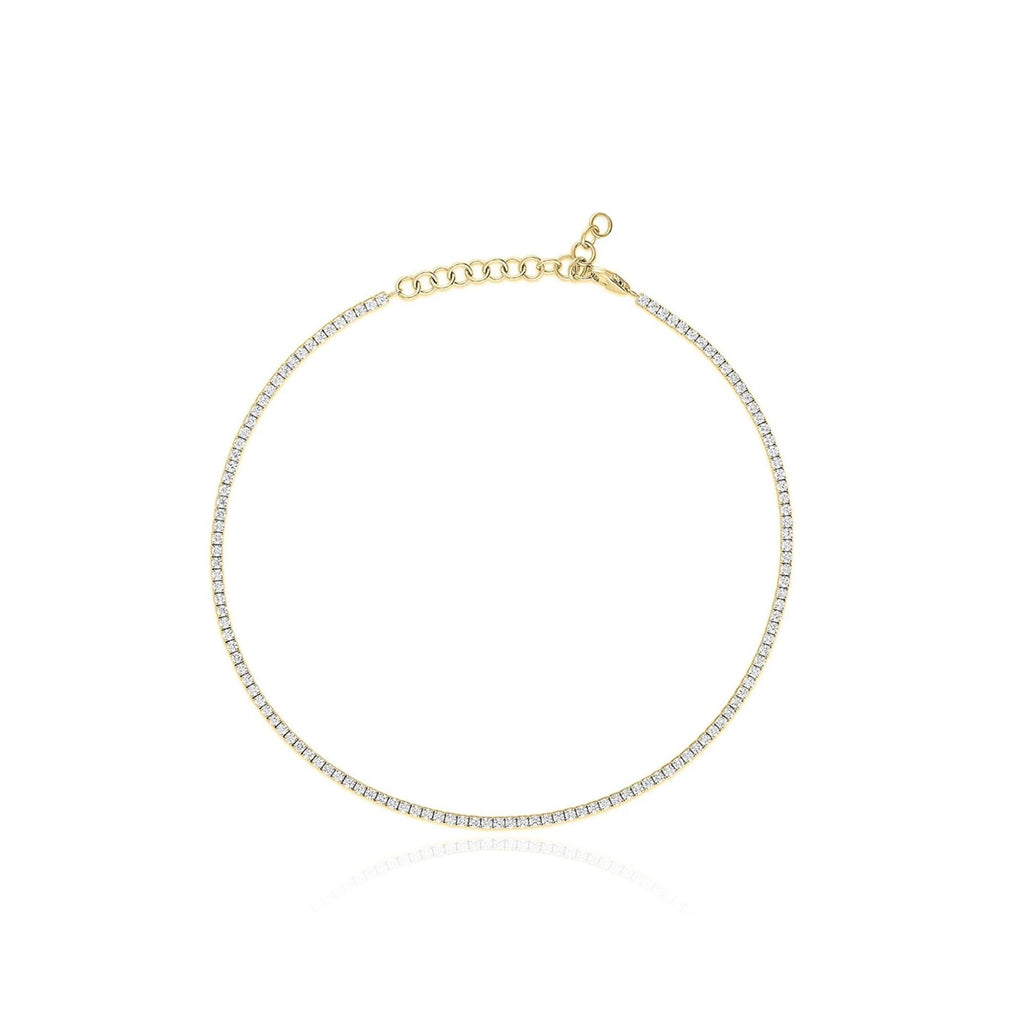 Aurevia 14K Gold Vermeil Cubic Zirconia Tennis Anklet 2.3mm