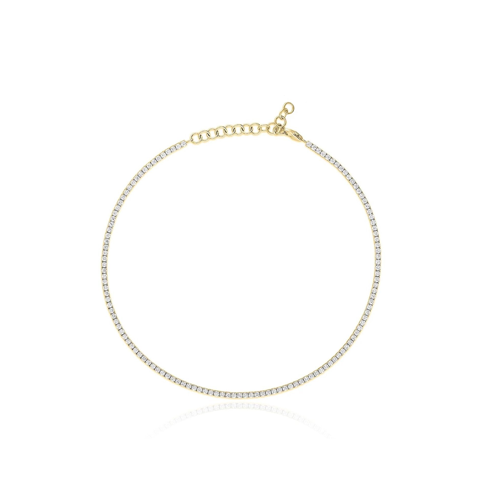 Aurevia 14K Gold Vermeil Cubic Zirconia Tennis Anklet 2.3mm