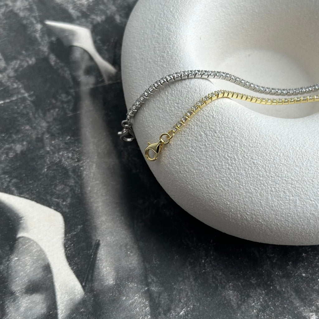 Aurevia 14K Gold Vermeil Cubic Zirconia Tennis Anklet 2.3mm