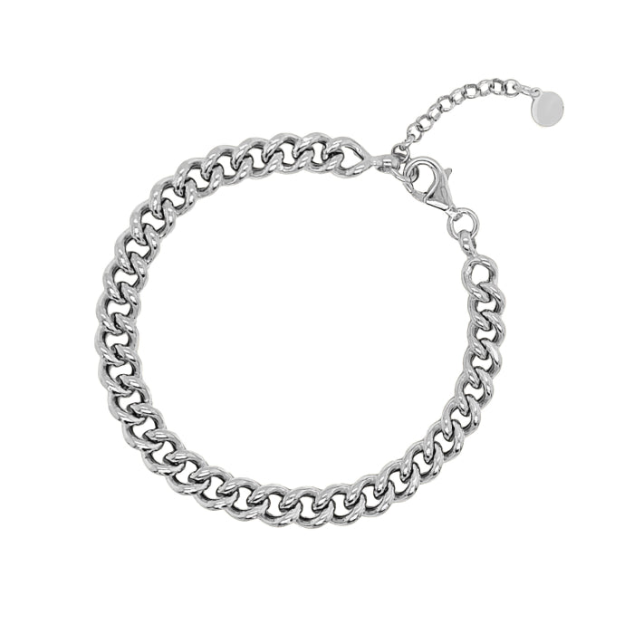 Sterling Silver Thick Hollow Curb Chain 6.6mm