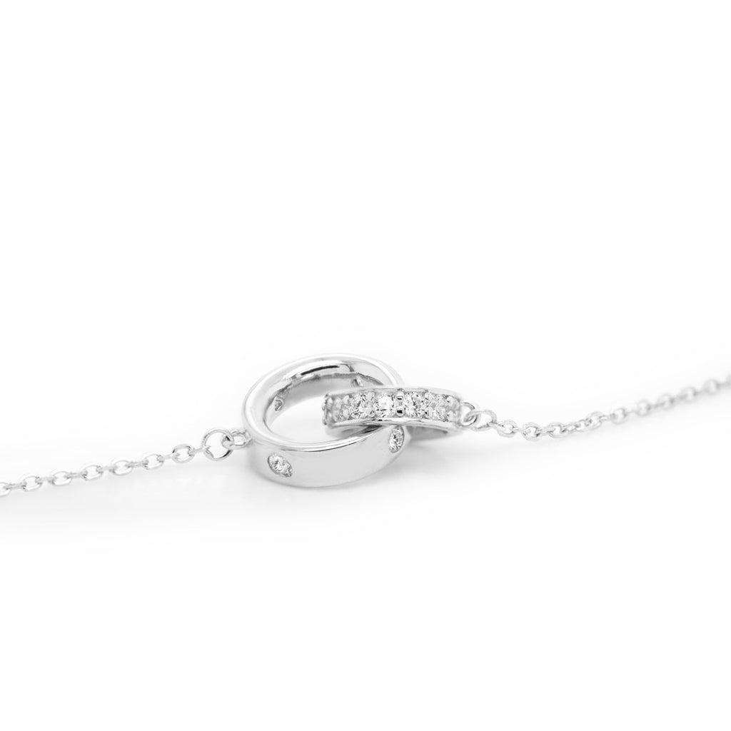 Sterling Silver Designer Inspired Interlocking Rings Bracelet