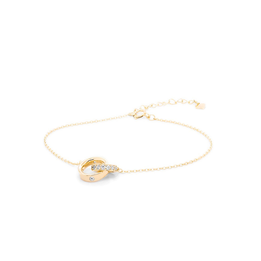 14K Gold Vermeil Designer Inspired Interlocking Rings Bracelet