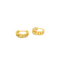 14k Gold Vermeil Curb Chain Huggies
