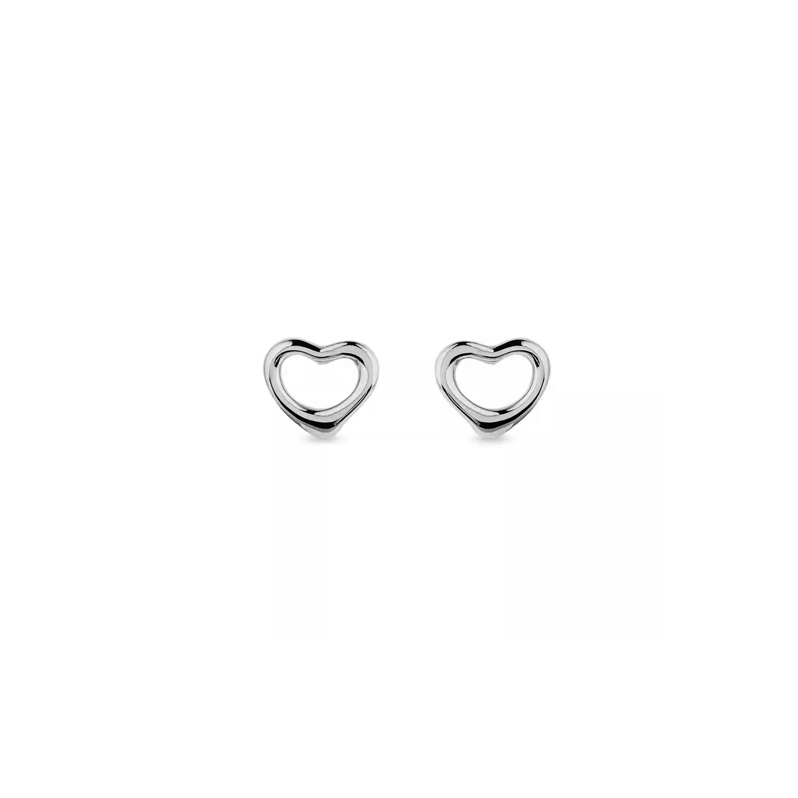 Sterling Silver Open Heart Studs