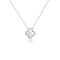 Sterling Silver Mother of Pearl With Center CZ Necklace