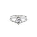 Cubic Zirconia Band Solitaire Ring