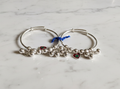 Heart Charm Silver Bangles