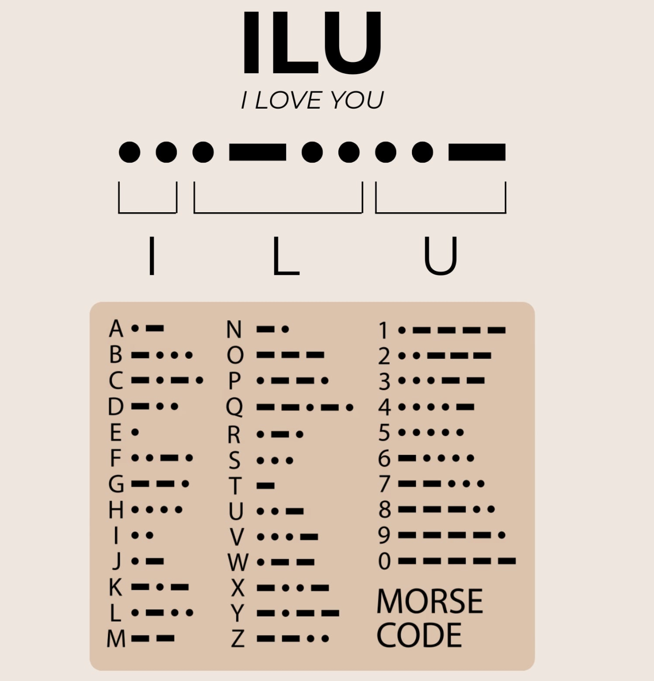 CZ Morse Code ILU  Necklace