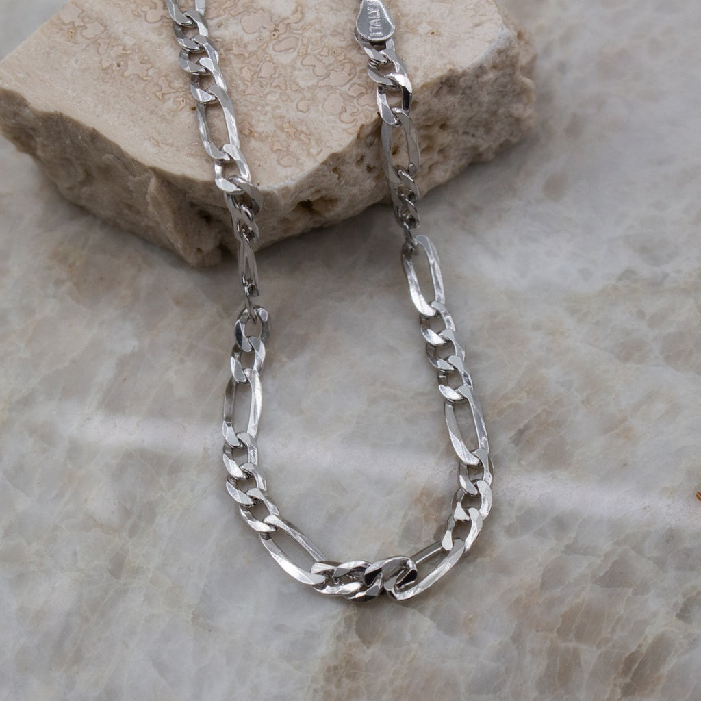 Sterling Silver Flat Figaro Anklet 5.2mm
