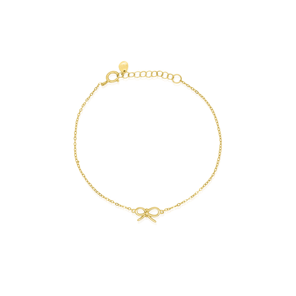 14K Gold Vermeil Ribbon Bow Bracelet