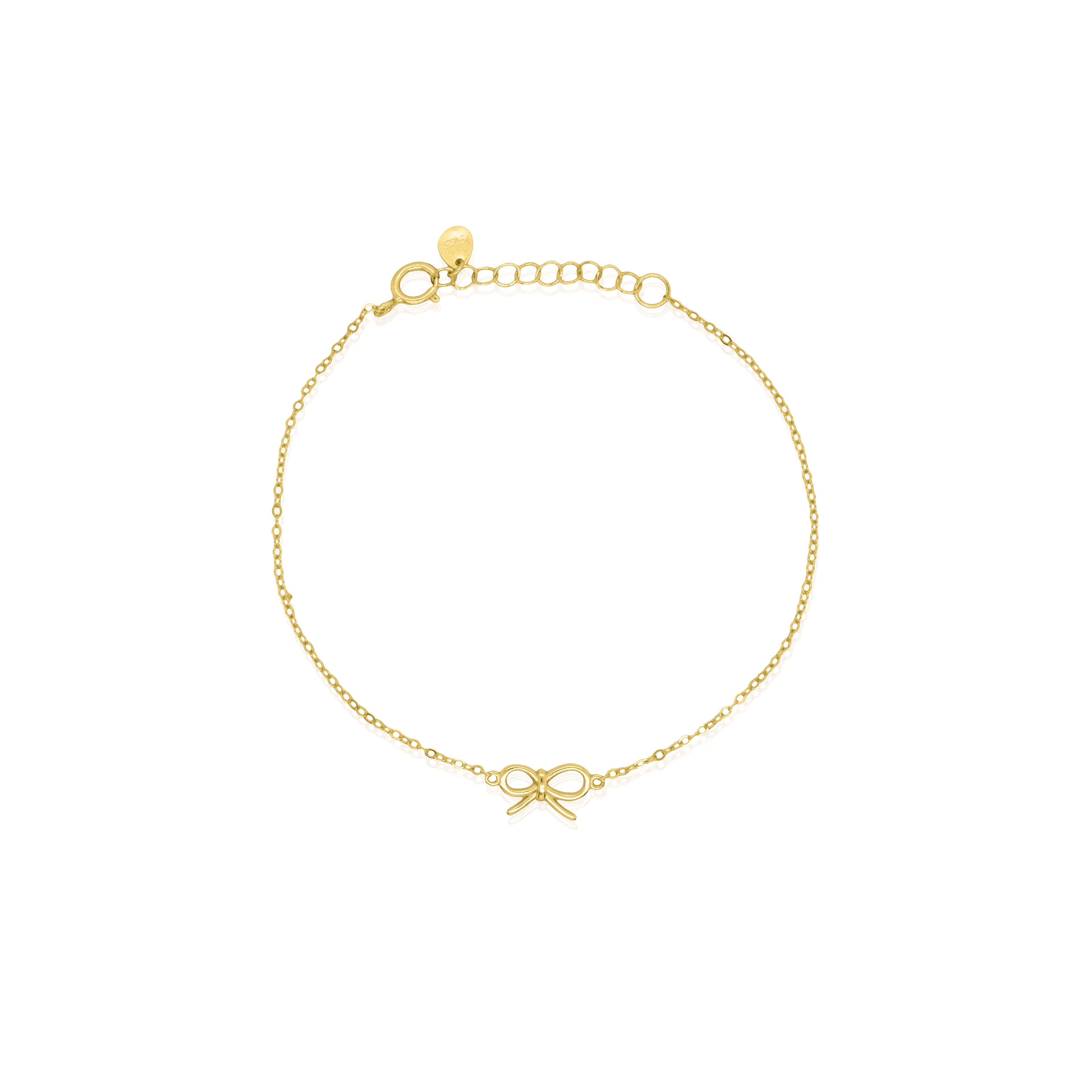 14K Gold Vermeil Ribbon Bow Bracelet