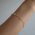 Sterling Silver Freshwater Pearl Bracelet -  14kt Gold Vermeil