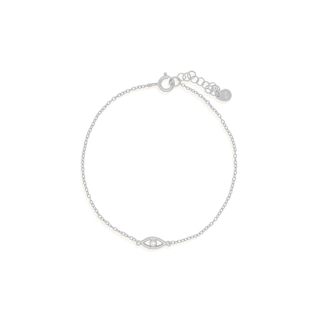 CZ Cutout Evil Eye Bracelet