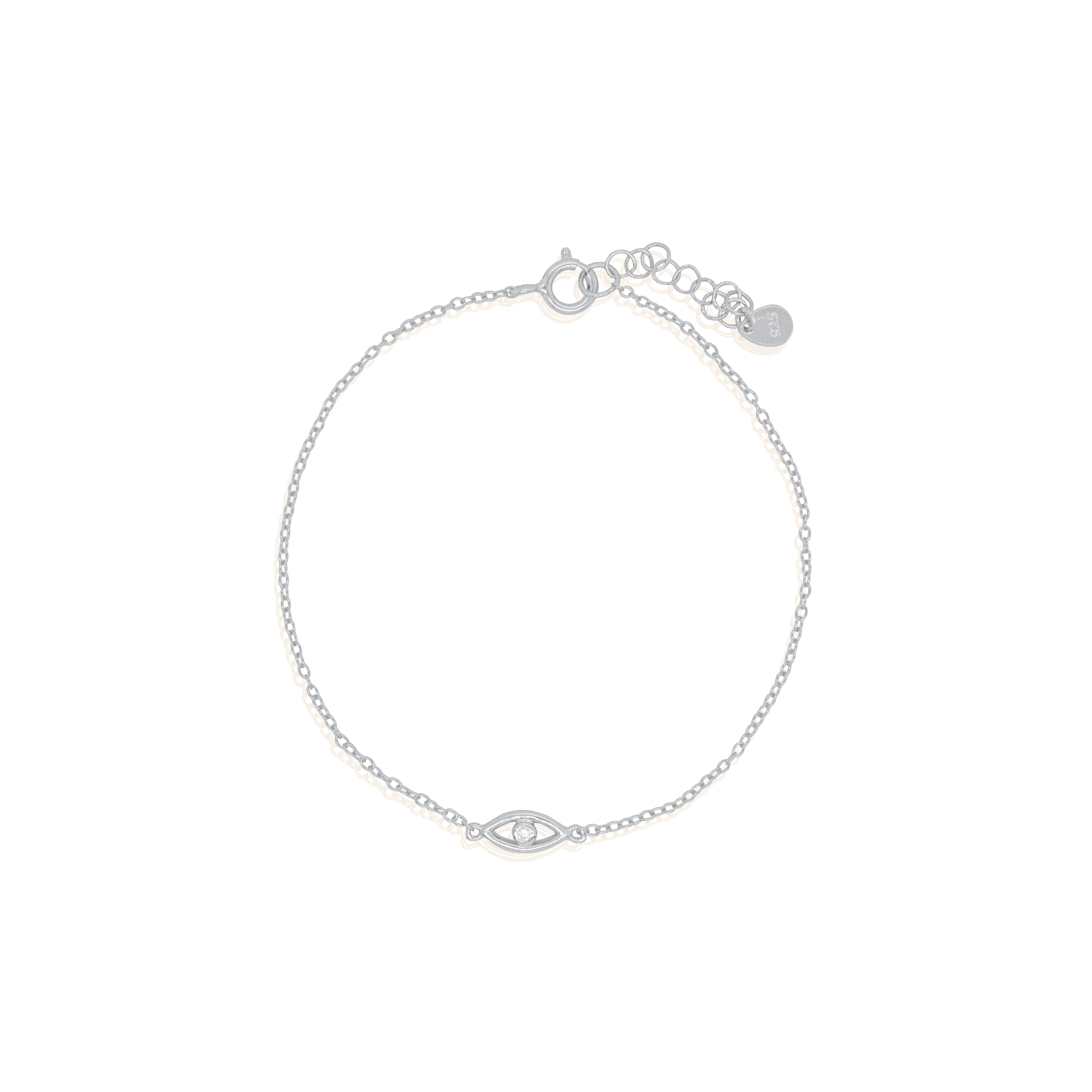 CZ Cutout Evil Eye Bracelet
