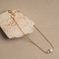Sterling Silver Toi Et Moi Freshwater Pearl Cz Bracelet - 14kt Gold Vermeil