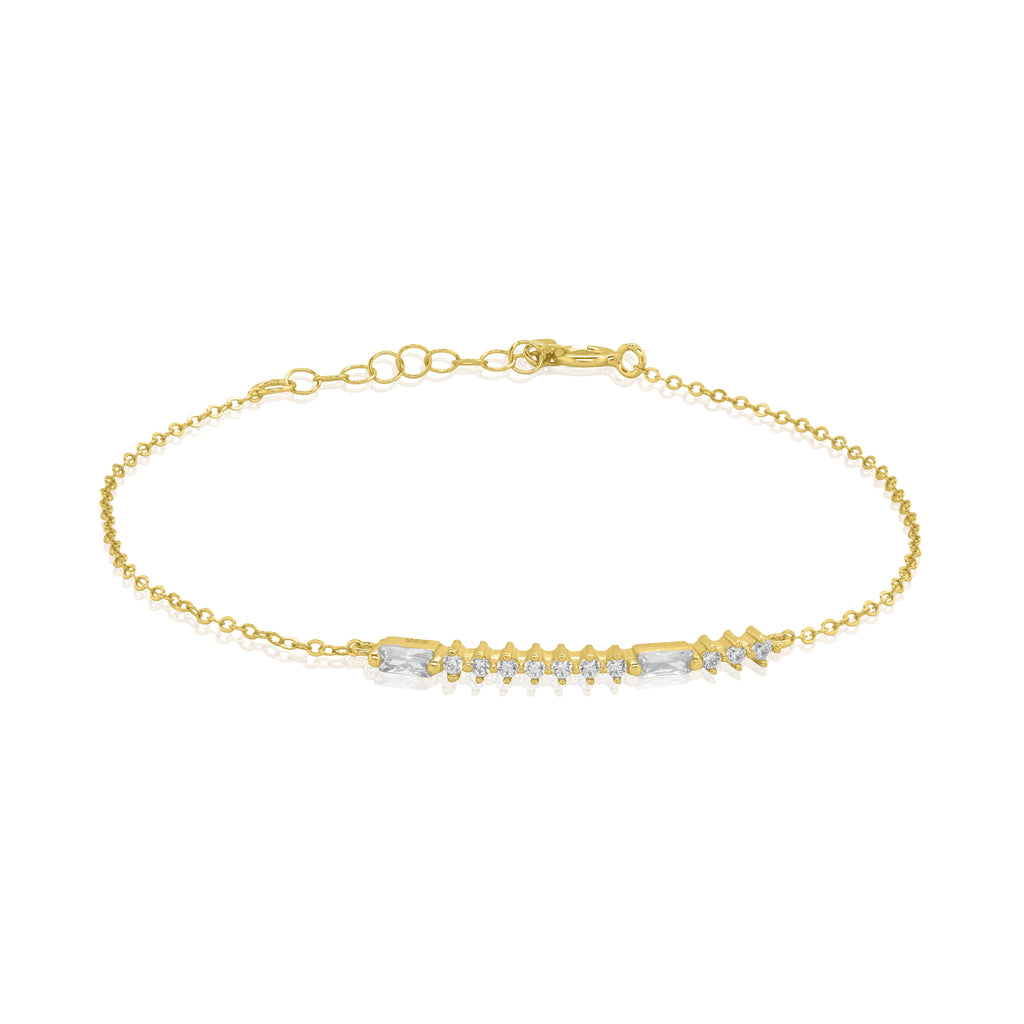 14K Gold Vermeil CZ Morse Code Bestie  Bracelet