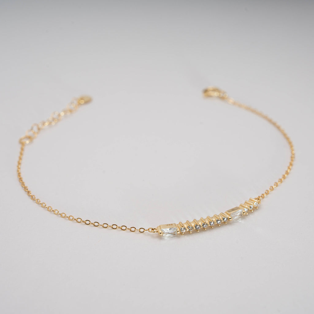 14K Gold Vermeil CZ Morse Code Bestie  Bracelet