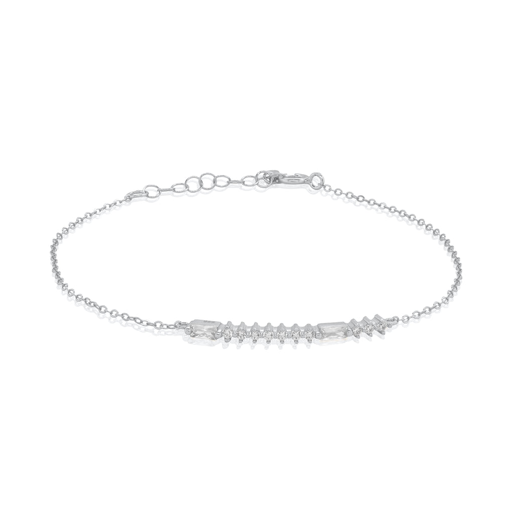 Sterling Silver CZ Morse Code Bestie Bracelet