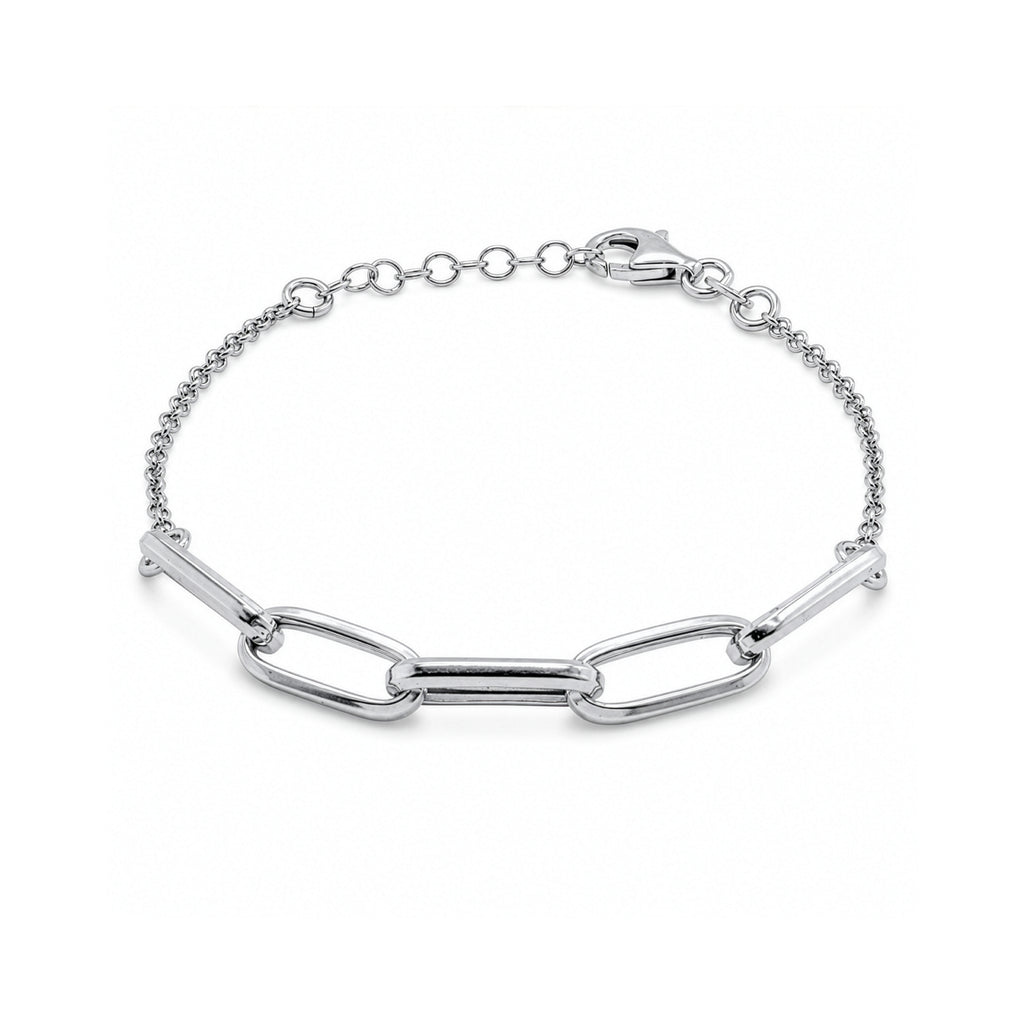 Sterling Silver Paperclip Rolo Bracelet