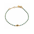 Sterling Silver Gold Vermeil CZ Evil Eye Turquoise Beads Bracelet