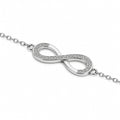 Sterling Silver Lab Diamond TCW 0.15ct Infinity Bracelet