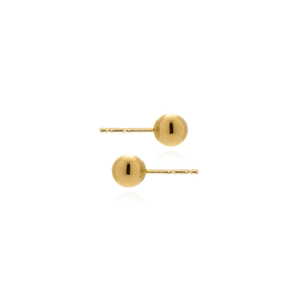 10K Yellow Gold Ball Studs 4mm