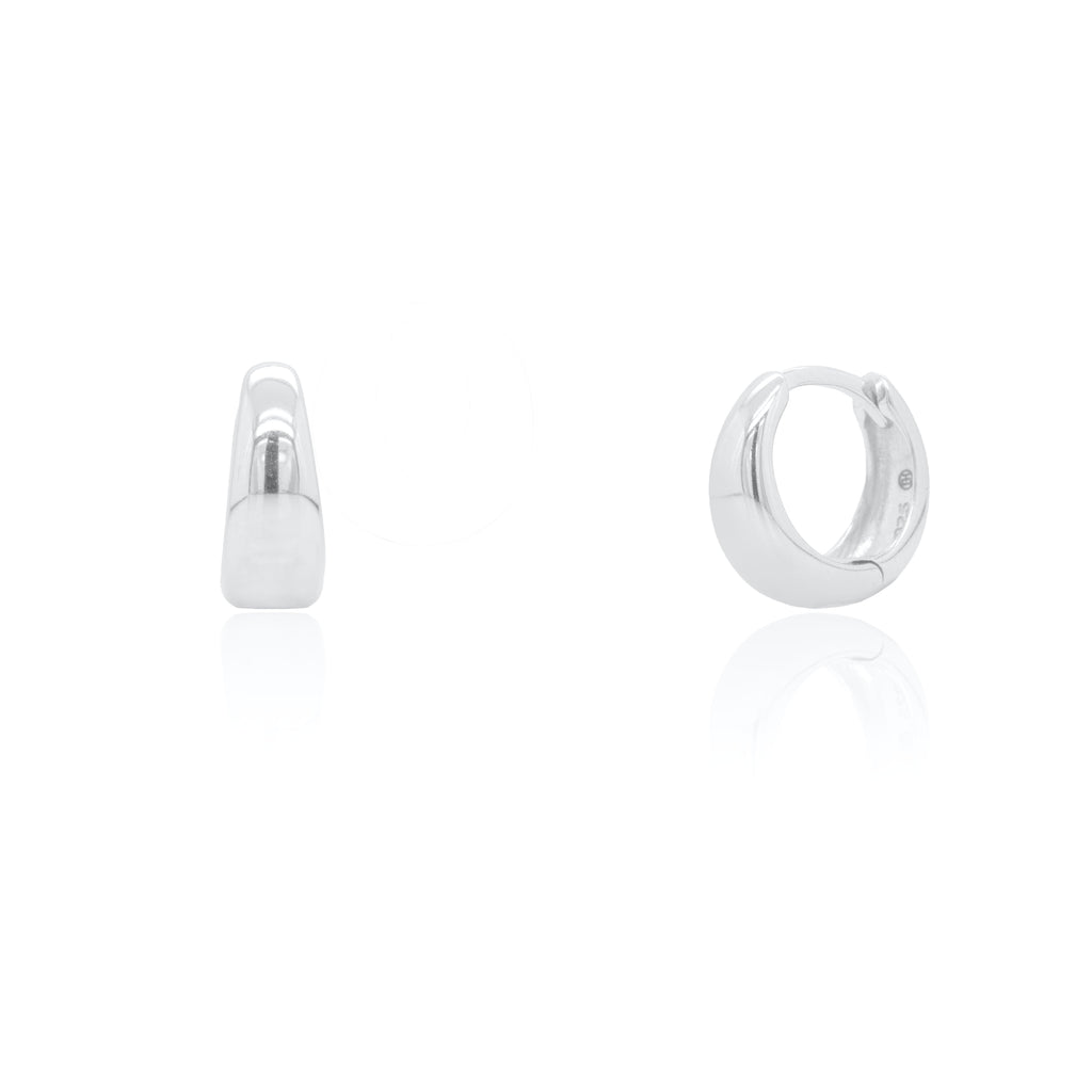Sterling Silver Dome Huggies