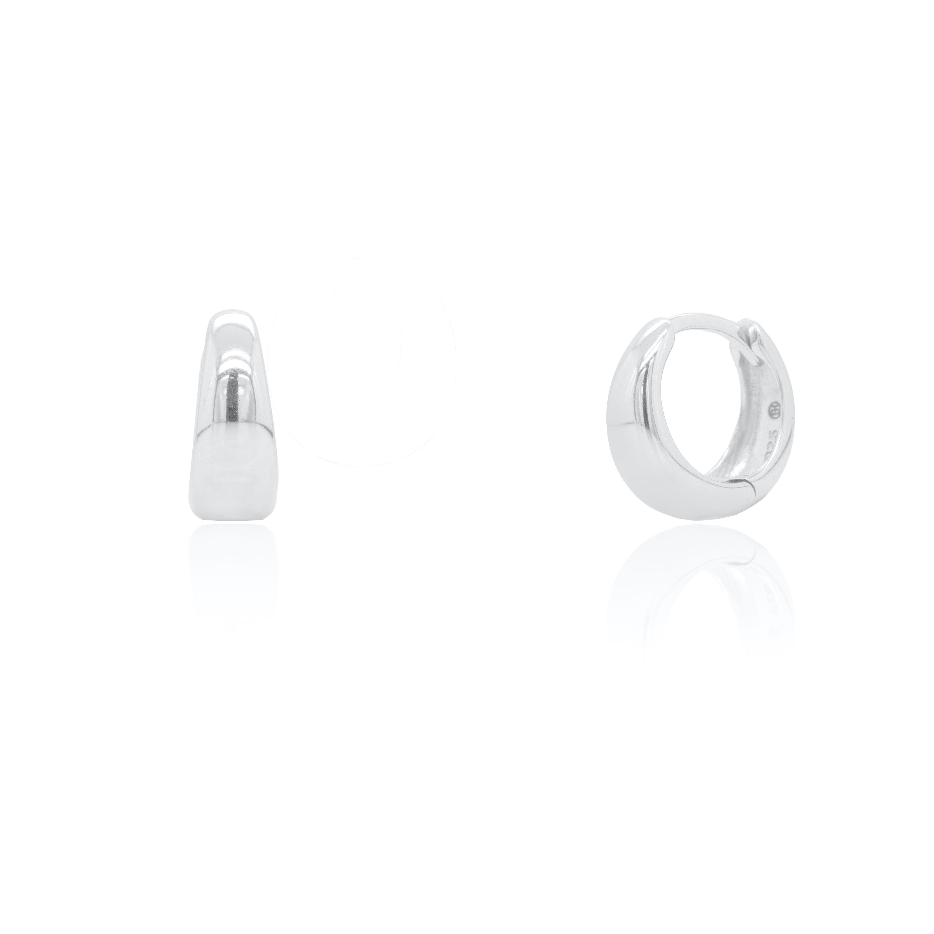 Sterling Silver Dome Huggies